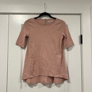 Madewell Women's Light Pink Short Sleeve 100%‎ Cotton Top Size XXS